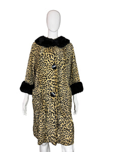 1960's Faux Leopard Coat - Size M/L