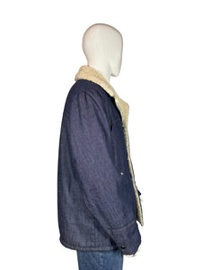 1970's Sherpa Lined "Raritan Sportswear" Denim Coat - Size XL