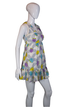Load image into Gallery viewer, 1970&#39;s Rose Print Cotton Mini Dress Size S
