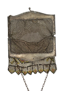 1920's Enameled Whiting & Davis Metal Mesh Purse