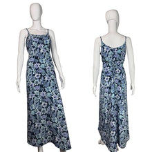 Load image into Gallery viewer, 1990's Long Blue Floral Sun Dress Size S
