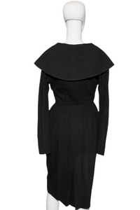 1950's Black Richard Cole Wiggle Day Dress Size S