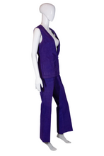 Load image into Gallery viewer, 1970&#39;s Purple Corduroy Western Vest and Pant Set Size M
