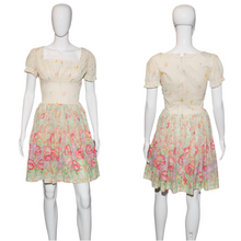 Load image into Gallery viewer, 1960&#39;s Floral Rayon Jersey Garden Party Dress Size S
