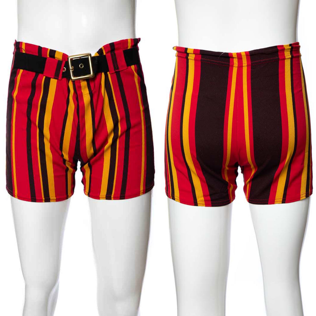 1950's Red and Multi Striped Swimtrunks Size S