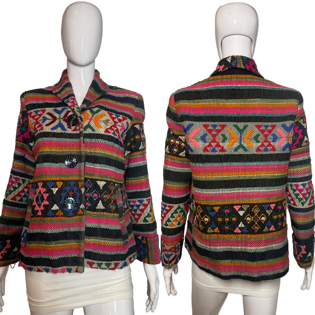 1960's Wool Darjeeling Carpet Jacket Size M