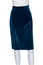 Load image into Gallery viewer, 1940&#39;s Blue Velvet Skirt Suit - Size XS
