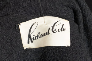 1950's Black Richard Cole Wiggle Day Dress Size S