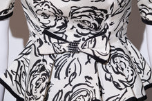 Load image into Gallery viewer, 1980&#39;s Sassy Black and White Skirt Suit Size S

