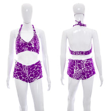 Load image into Gallery viewer, 1970&#39;s Purple and White Printed Bikini Size XS/S
