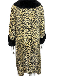 1960's Faux Leopard Coat - Size M/L