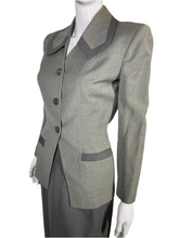Load image into Gallery viewer, 1940&#39;s Two Tone Gray Switzer&#39;s Skirt Suit Size S
