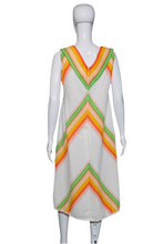 Load image into Gallery viewer, 1970&#39;s Chevron Striped Summer Dress - Size L

