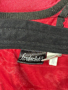 Y2K Red and Black Satin Frederick's of Hollywood Bustier - Size M