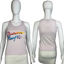 Load image into Gallery viewer, Mannequin wearing a pink tank top with 'Ocean Pacific' text on a plain background
