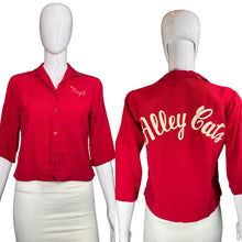 Load image into Gallery viewer, 1950&#39;s Myrt&#39;s Alley Cat Bowling Shirt - Size S
