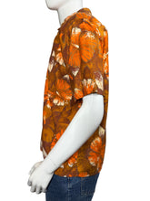 Load image into Gallery viewer, 1960&#39;s Orange and Brown Hibiscus Hawaiian Shirt - Size L
