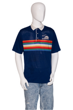 Load image into Gallery viewer, 1970&#39;s Rainbow Striped Dome Stadium Polo - Size XL
