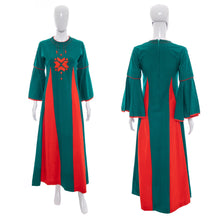 Load image into Gallery viewer, 1970&#39;s Josefa Green and Red Kaftan Size S/M
