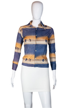 Load image into Gallery viewer, 1970&#39;s Beachcombers Print polyester Shirt Size XS
