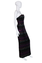 Load image into Gallery viewer, 1970&#39;s Mike Benet Strapless Sequin Gown Size S
