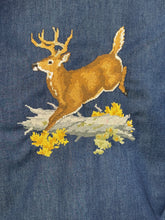 Load image into Gallery viewer, 1970&#39;s Needlepoint Buck Denim Vest - Size XL
