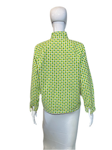 1960's "Di Fini" Two-Tone Green Polka Dot Cotton Jacket - Size L