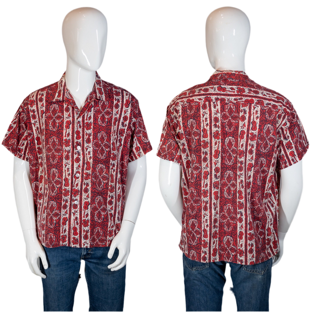 1960's Red and White Cotton 
