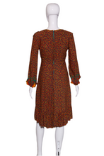 Load image into Gallery viewer, 1970&#39;s Autumn Hippie Floral Dress Size M

