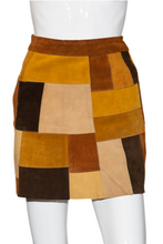 Load image into Gallery viewer, 1970&#39;s Leather Patchwork Mini Skirt Size S
