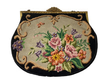 Load image into Gallery viewer, 1950&#39;s Floral Needlepoint Tapestry Bag
