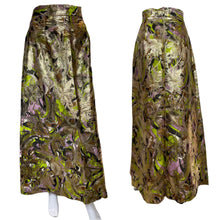 Load image into Gallery viewer, 1970&#39;s Metallic Floral Brocade Maxi Skirt Size M
