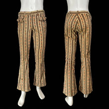 Load image into Gallery viewer, 1970s Love N Stuff Printed Corduroy Flared Pants – Size S
