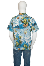 Load image into Gallery viewer, 1980&#39;s Blue and Green Hawaiian Shirt Size M/L
