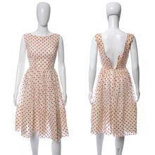 Load image into Gallery viewer, 1950&#39;s White and Red Polka Dot Fit and Flare Sleeveless Party Dress Size XS
