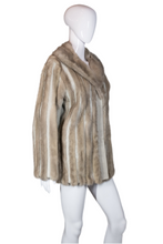 Load image into Gallery viewer, 1960&#39;s Gray Leather and Fur Coat size XL
