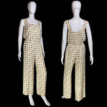 Load image into Gallery viewer, 1970s Multicolor Polka Dot Tank Jumpsuit – Size M
