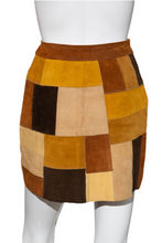 Load image into Gallery viewer, 1970&#39;s Leather Patchwork Mini Skirt Size S
