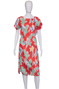 1980's Abstract New Wave Cotton Dress Size S/M