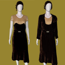 Load image into Gallery viewer, 1920s Ladies Bazaar Brown Velvet 6 Piece Wedding Ensemble – Size S
