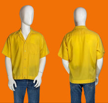 Load image into Gallery viewer, 1950s King Louie Canary Yellow Bowling Shirt – Size XL
