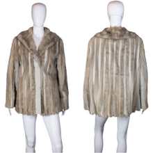 Load image into Gallery viewer, 1960&#39;s Gray Leather and Fur Coat size XL
