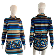 Load image into Gallery viewer, 1960&#39;s Striped and Checkered Mini Dress Size L
