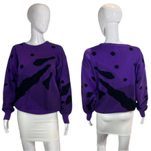 Load image into Gallery viewer, 1980&#39;s Purple and Black Ski Sweater Size M/L
