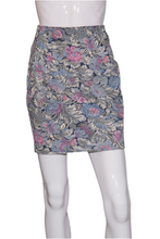 Load image into Gallery viewer, 1980&#39;s Pink and Blue Floral Tapestry Mini Skirt Size S
