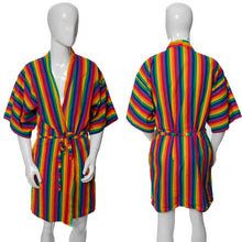 Load image into Gallery viewer, 1980&#39;s Male Power Rainbow Striped Robe
