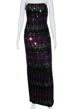 Load image into Gallery viewer, 1970&#39;s Mike Benet Strapless Sequin Gown Size S
