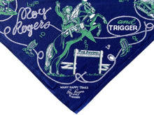 Load image into Gallery viewer, 1950&#39;s Many Happy Trails Roy Rogers and Trigger Promo Bandana 18X18.5
