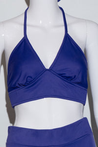 1970's Purple Polyester Halter Top Disco Duo Size S
