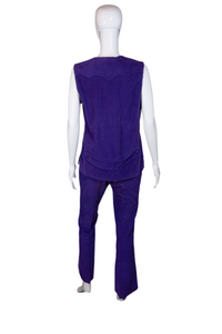 1970's Purple Corduroy Western Vest and Pant Set Size M